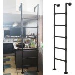 Adjustable Wall-Mounted Metal Ladder for Home Use