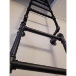 Adjustable Wall-Mounted Metal Ladder for Home Use