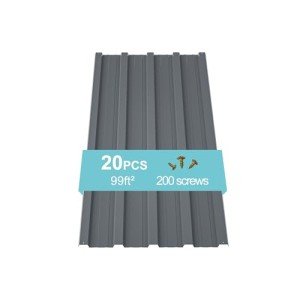 Gray Metal Roof Panels - 20 Pcs Heavy Duty