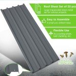 Gray Metal Roof Panels - 20 Pcs Heavy Duty
