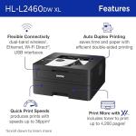 Brother HLL2460DWXL Laser Printer, Black and White