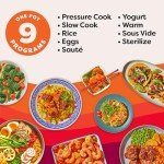 Instant Pot Duo Plus 9-in-1 Multicooker, Pressure Cooker, Slow Cook, Rice Maker, Steamer, Sauté, Yogurt, Warmer & Sterilizer, Includes App With Over 800 Recipes, Stainless Steel, 6 Quarts