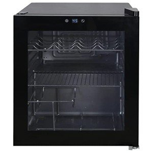 Avanti WBC16Z1B-IS Beverage Refrigerator and Wine Cooler with 15 Bottle/60 Can Capacity, Glass Door, 17-Inch Wide Freestanding, Adjustable Thermostat Control, 1.6-Cubic Feet, Cu.Ft, Black