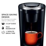 Keurig K-Compact Single-Serve K-Cup Pod Coffee Maker, with 3 Brew Sizes, Smart Start Feature, 36oz Removable Reservoir, Black