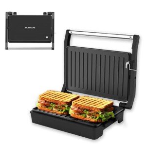 MUBENLIFE,Small Size, Mini Size Panini Press,Sandwich Press,Pnini Grill,Perfect for Grilling Sandwich,Steak,Burger,Panini,Sausage,Non-Stick Coating, Auto Temperature