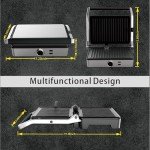 MUBENLIFE Panini Press, Electric Sandwich Press Grill, Open 180 Degrees, Electric Grill Indoor, Perfect for Grilling Sandwich, Steak, Burger, Adjustable Temperature Control, Non Stick Coating