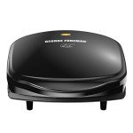 George Foreman 2-Serving Classic Plate Electric Indoor Grill and Panini Press, Black, Small Compact Size, GR10B