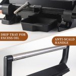 Panini Press Grill Sandwich Maker, Large Electric 3 in 1 Panini Sandwich Maker Grill, Open 180 Degrees for Grill Indoor, Perfect for Grilling Steaks, Burger, Sandwich,Non-stick Pan