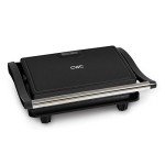 COOK WITH COLOR Panini Maker: 2-Slice Press Grill, 760W Power, Non-Stick Plates, Cool Touch Handle, Compact Design, Fast Cooking - Ideal for Delicious Paninis, Black