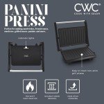 COOK WITH COLOR Panini Maker: 2-Slice Press Grill, 760W Power, Non-Stick Plates, Cool Touch Handle, Compact Design, Fast Cooking - Ideal for Delicious Paninis, Black