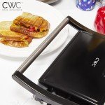 COOK WITH COLOR Panini Maker: 2-Slice Press Grill, 760W Power, Non-Stick Plates, Cool Touch Handle, Compact Design, Fast Cooking - Ideal for Delicious Paninis, Black
