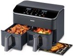COSORI 9Qt 10-in-1 Dual Air Fryer, Fresh Balanced Meals for Family and Children with Double Baskets, Sync Cook & Finish to Bake, Roast, Reheat, Broil & 130 Recipes for Easy Cooking, Dishwasher Safe