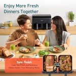 COSORI 9Qt 10-in-1 Dual Air Fryer, Fresh Balanced Meals for Family and Children with Double Baskets, Sync Cook & Finish to Bake, Roast, Reheat, Broil & 130 Recipes for Easy Cooking, Dishwasher Safe