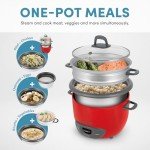 Aroma Housewares 14-Cup (Cooked) (7-Cup UNCOOKED) Pot Style Rice Cooker and Food Steamer (ARC-747-1NGR) , Red
