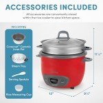 Aroma Housewares 14-Cup (Cooked) (7-Cup UNCOOKED) Pot Style Rice Cooker and Food Steamer (ARC-747-1NGR) , Red