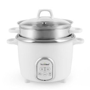 Aroma Housewares NutriWare 14-Cup (Cooked) Digital Rice Cooker and Food Steamer, White