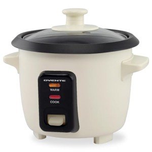 OVENTE Electric Rice Cooker 4-Cups (Cooked) with Removable Nonstick Pot, Keep Warm Function, Cooks Grain, Oatmeal and Makes Soups, Stews or Hot Cereals, Includes Measuring Cup and Spatula, Cream RC04C