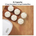 Joydeem Ceramic Rice Cooker FD20S-W, 4 Cups Uncooked Rice Cookers with Pure Ceramic Inner Pot, 24h Dealy Start, 2L, White