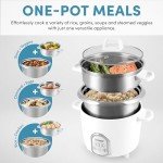 Aroma Housewares NutriWare 14-Cup (Cooked) Digital Rice Cooker and Food Steamer, White