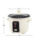OVENTE Electric Rice Cooker 4-Cups (Cooked) with Removable Nonstick Pot, Keep Warm Function, Cooks Grain, Oatmeal and Makes Soups, Stews or Hot Cereals, Includes Measuring Cup and Spatula, Cream RC04C