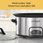 Crock-Pot 6 Quart Programmable Slow Cooker with Timer and Auto Food Warmer Setting, Stainless Steel