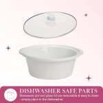 Paris Hilton 6-Quart Manual Slow Cooker, Features Three Settings (Low, High, Warm), Naturally Nonstick and Dishwasher Safe Stoneware Insert, Family Sized Capacity, White