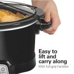 Hamilton Beach Portable 7 Quart Programmable Slow Cooker with Three Temperature Settings, Lid Latch Strap for Easy Travel, Dishwasher Safe Crock, Black (33474G)