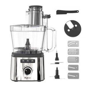 Magiccos 14-Cup Lemon Slicer Food-Processor - Large Feed Chute, 13 Speeds & Pulse, 3 Programs,Cheese Shredding, Cutting Fries, Meat Chopping, Shredding and Slicing, Mixing and Doughing, for Home Use