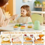 Phydge Baby Food Maker, Green Baby Food Blender, 10oz Baby Food Puree Maker, Food Processor for Baby Foods Fruit Vegetable Meat, 10-Second Quick Soft Food Prep for Baby