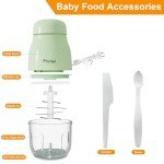 Phydge Baby Food Maker, Green Baby Food Blender, 10oz Baby Food Puree Maker, Food Processor for Baby Foods Fruit Vegetable Meat, 10-Second Quick Soft Food Prep for Baby
