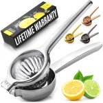 Lemon Squeezer Stainless Steel with Premium Quality Heavy Duty Solid Metal Squeezer Bowl - Large Manual Citrus Press Juicer and Lime Squeezer Stainless Steel - by Zulay Kitchen