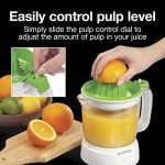 Proctor Silex Electric Citrus Juicer Machine, 34 oz., for Orange, Lemon, Grapefruit Juice, White & Green (66337)