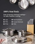 Caraway Stainless Steel Dutch Oven (6.5 Qt) & Steamer - 5-Ply Stainless Steel - Oven Safe & Stovetop Agnostic - Non Toxic, PTFE & PFOA Free