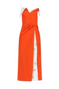 Rosie Assoulin, Flap Over Dress in Crinkle Twill, 4, Bright Orange