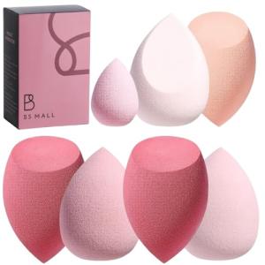 7-Piece Makeup Sponge Set with Travel Case - Pink