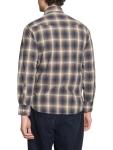Officine Générale, Benoit Cotton Check Shirt, Medium, Iced Coffee Cream Navy