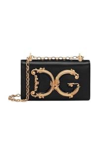 Dolce&Gabbana, DG Girls Leather Crossbody Bag, Black