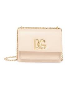 Dolce&Gabbana, 3.5 DG Leather Crossbody Bag, Butter