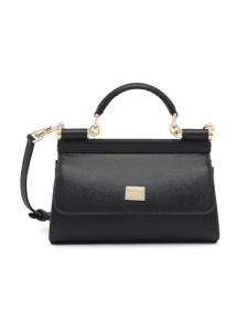 Dolce&Gabbana, Small Sicily Leather Handbag, Black