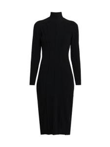 Alberta Ferretti, Cashmere-Blend Seamed Knit Dress, 42 (6), Black