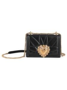 Dolce&Gabbana, Medium Devotion Quilted Leather Shoulder Bag, Black