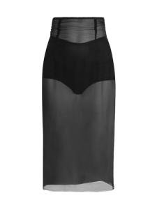 Dolce&Gabbana, Marquisette Stretch-Silk Pencil Midi-Skirt, 40 (4), Nero