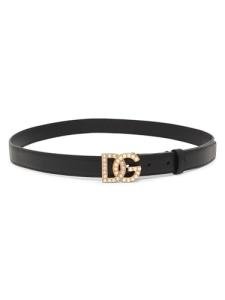 Dolce&Gabbana, Leather Logo Buckle Belt, X-Small, 70 (28''), Black
