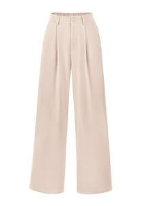 PRETTYGARDEN Wide Leg Pants for Women Trendy 2025 Fall High Waisted Business Casual Outfits Work Pant Trousers (Beige,Medium)