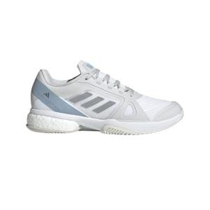 adidas Women's Stella McCartney Court Tennis Shoes Sneaker, White/Silver Metallic/Wonder Blue, 11