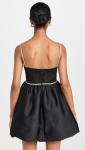 Self Portrait Black Taffeta Diamante Mini Dress