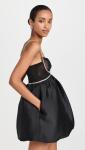 Self Portrait Black Taffeta Diamante Mini Dress