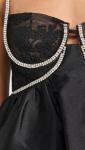 Self Portrait Black Taffeta Diamante Mini Dress