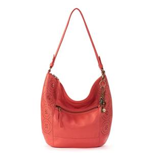 The Sak womens Sequoia Hobo Bag in Leather Soft Slouchy Silhouette Timeless Elevated Design Multifunctional Sustainably Mad, Cayenne Mandala Perf, One Size US