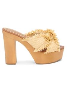 Dolce&Gabbana, Knotted Raffia Platform Sandals, 38 (8), Legno Sabbia
